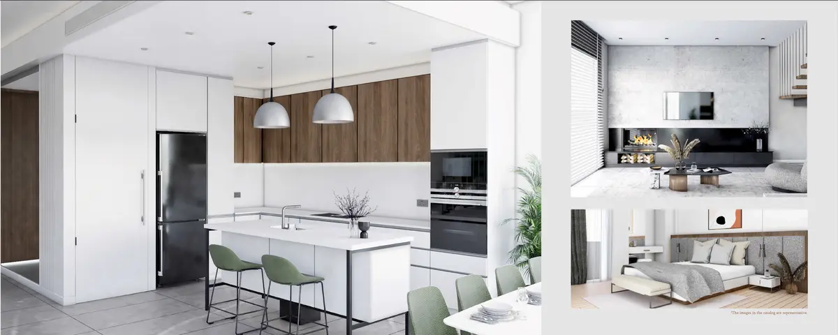 Wohnbereich und Küche der La-Isla-Villa in Nordzypern – Projektvisualisierung